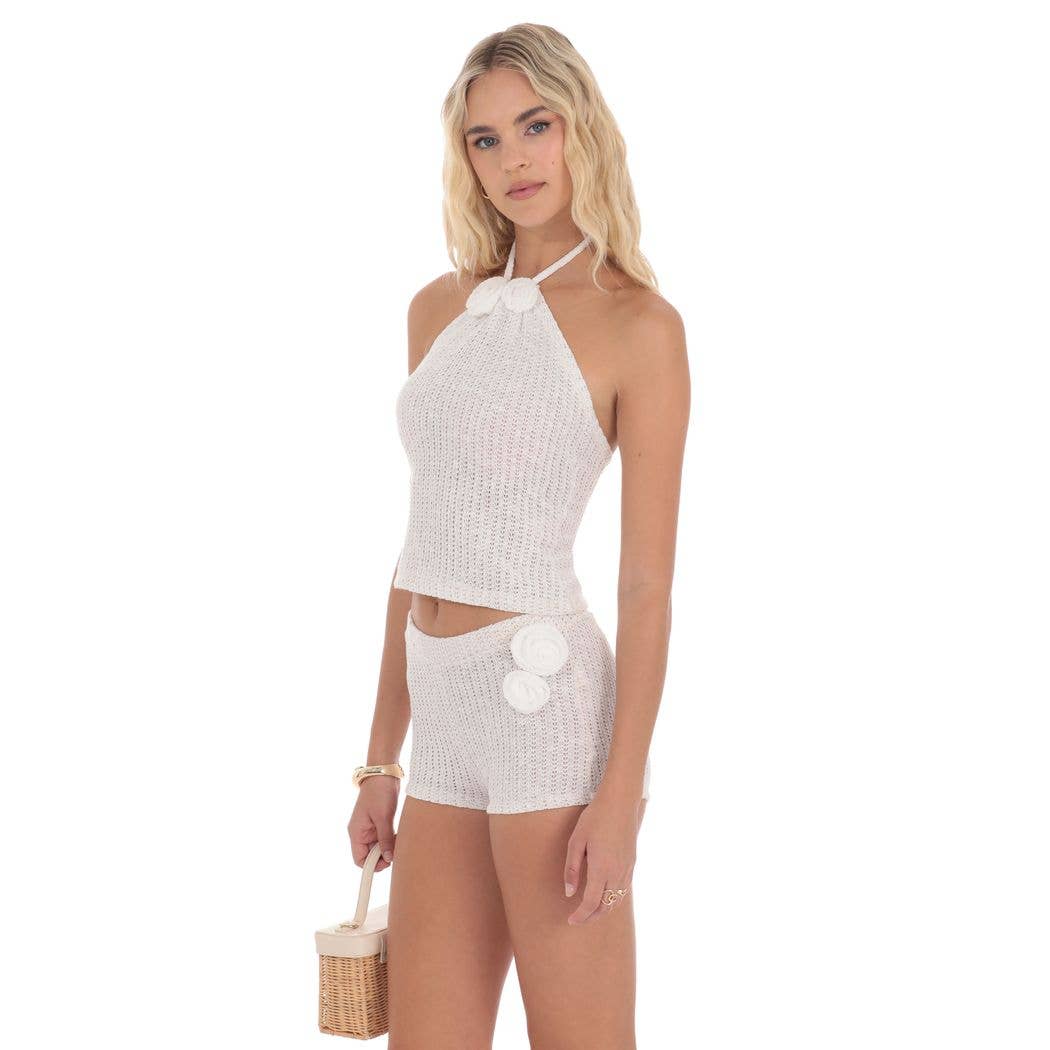Crochet Rosette Halter Top