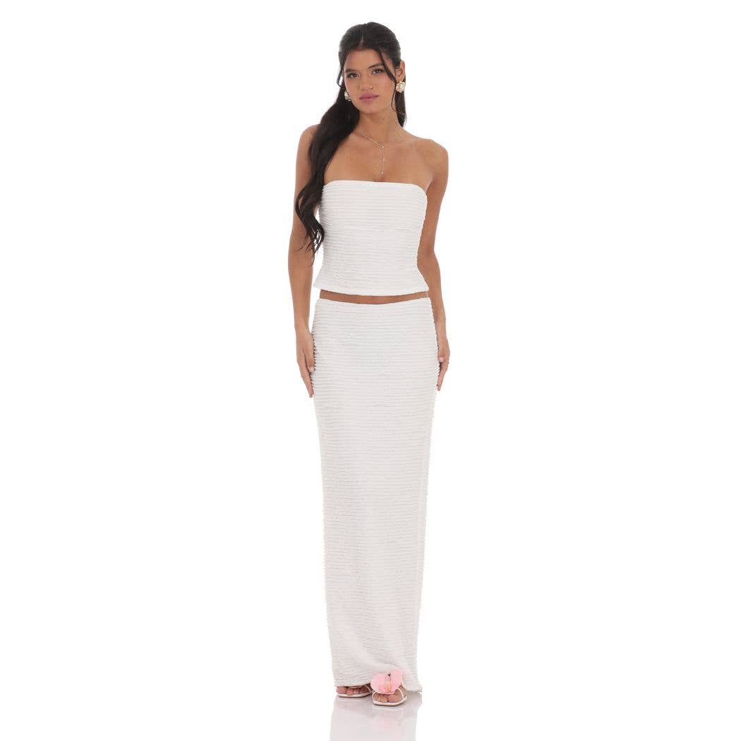 Ruffle Strapless Two Piece Set
