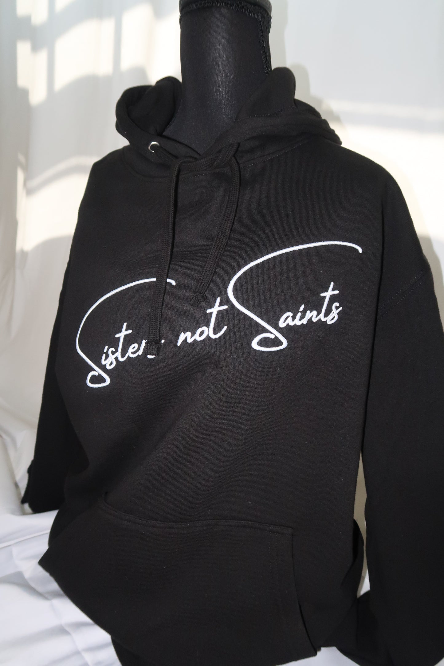 Embroidered Sisters Not Saints Hoodie