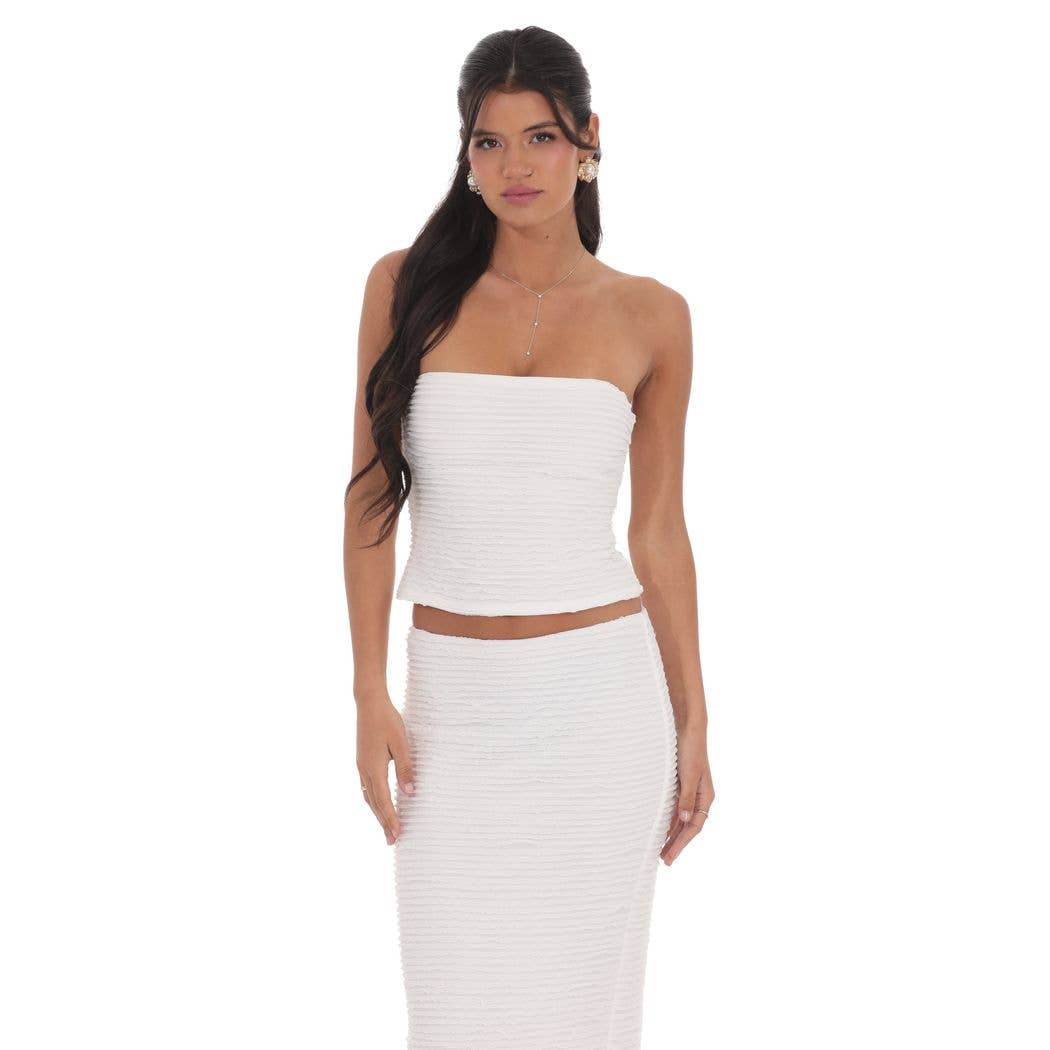 Ruffle Strapless Two Piece Set