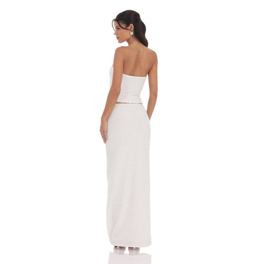 Ruffle Strapless Two Piece Set
