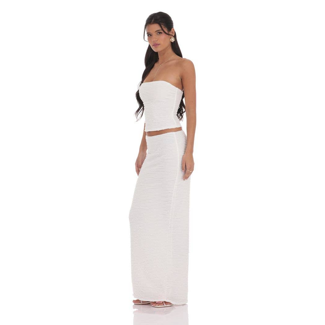 Ruffle Strapless Two Piece Set