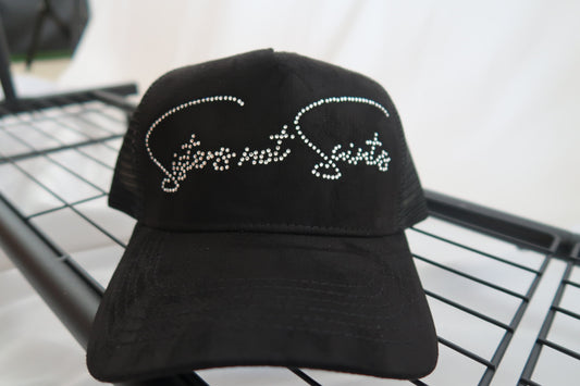 Suede Bedazzled Trucker Hat