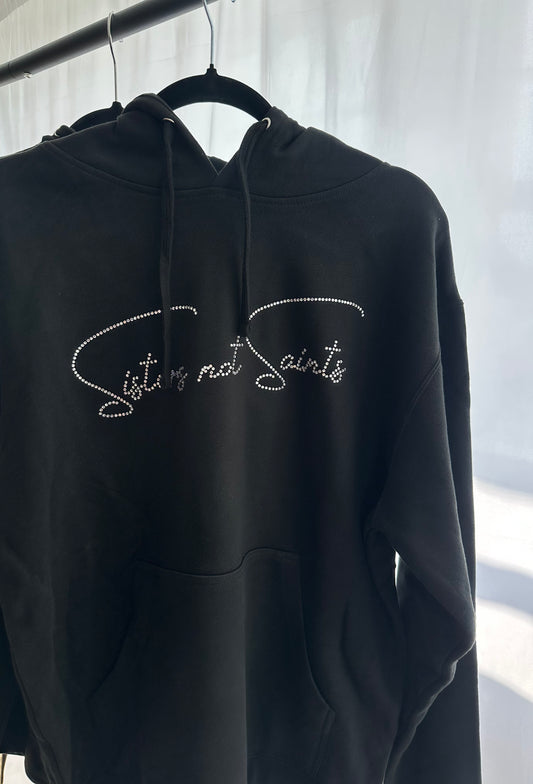 Bedazzled Sisters Not Saints Hoodie