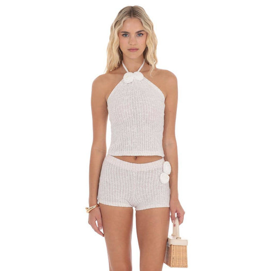 Crochet Rosette Halter Top